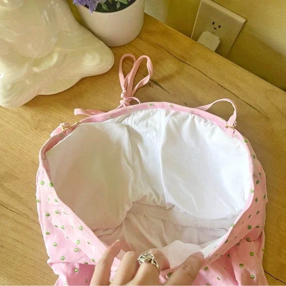 Lilly Pulitzer Dotted High Waist Tie Removable Straps One piece Swimsuit - Picture 4 of 6